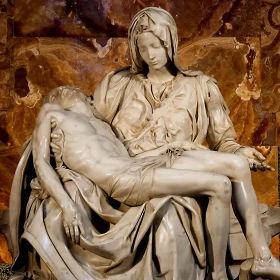 Michelangelo's Pietà — The Blessed Virgin Mary cradles the body of Christ after the Crucifixion